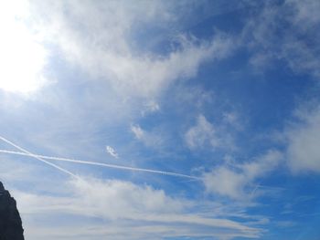 Low angle view of vapor trail in sky