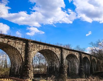 View of bridge against cloudy sky