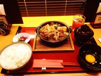 Close-up of food served in plate