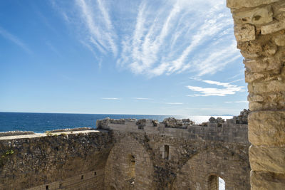 Scenic view of sea against sky from an old castle in cannes