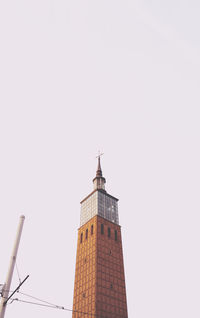 Low angle view of tower against clear sky