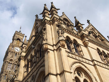 Bradford city hall in west yorkshire a victorian gothic building with statues and clock tower