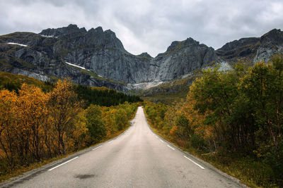 Road amidst mountains against sky