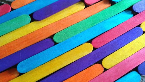 Full frame shot of multi colored candy sticks