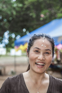 Portrait of smiling woman, bangkok, thailand