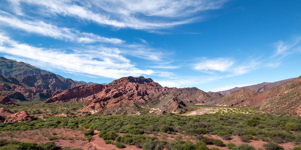 Scenic view of rocky mountains against sky