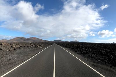 Surface level of road along countryside landscape