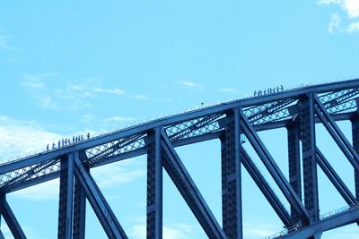 Low angle view of suspension bridge