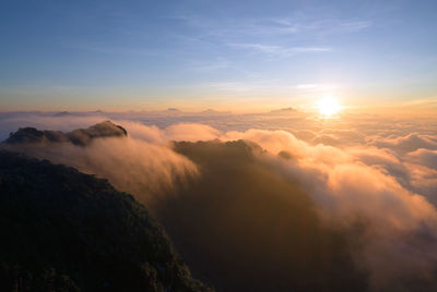 Aerial view of clouds against sky