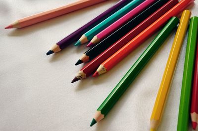 Close-up of colored pencils