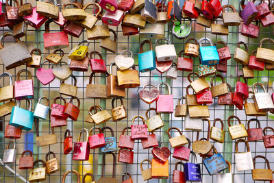 Full frame shot of padlocks