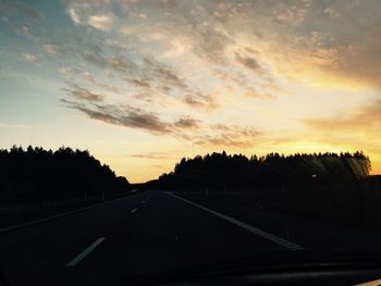 Country road at sunset