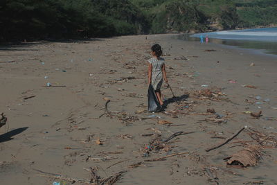 Full length of child on beach