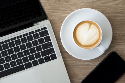 Coffee cup on table
