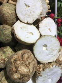 Close-up of potatoes in market