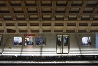 Train at railroad station platform