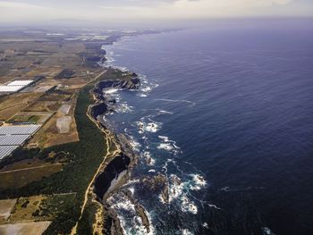 High angle view of sea shore