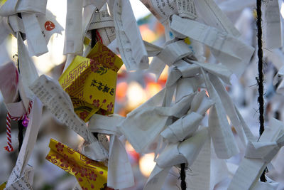 Low angle view of christmas decorations