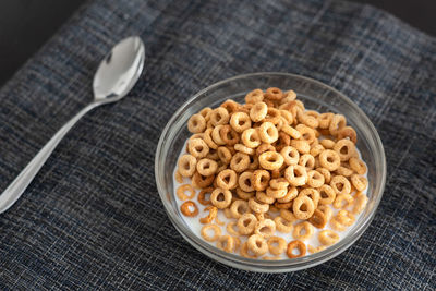 High angle view of food in bowl