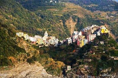 High angle view of townscape and buildings in town