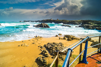 Scenic view of beach against sky