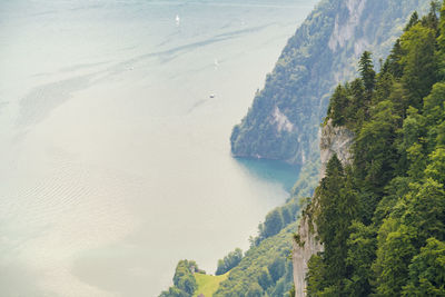 View of lucerne lake from bürgenstock platform in summer