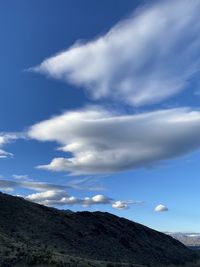 Low angle view of mountain against sky