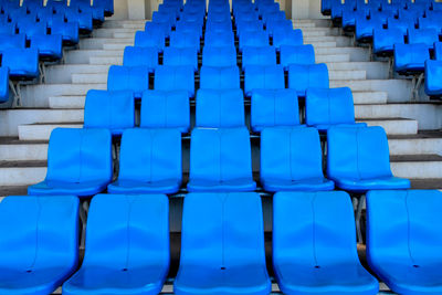 Amphitheater. plastic seat rows at the arena.