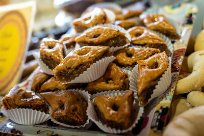 High angle view of cupcakes