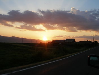 View of road at sunset