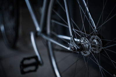 Close-up of bicycle wheel