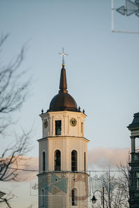 Low angle view of church against clear sky