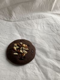 High angle view of dessert in bowl on table