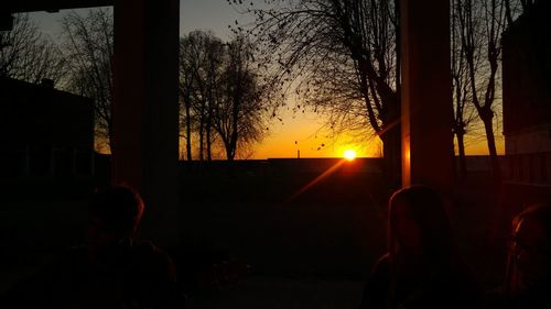 Silhouette of trees at sunset