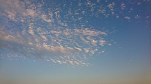 Low angle view of sky at sunset