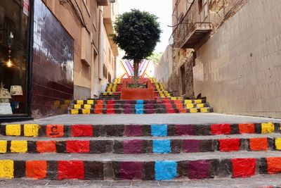 Colourful outdoor steps