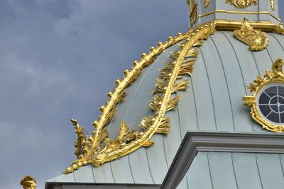 Low angle view of traditional building against sky