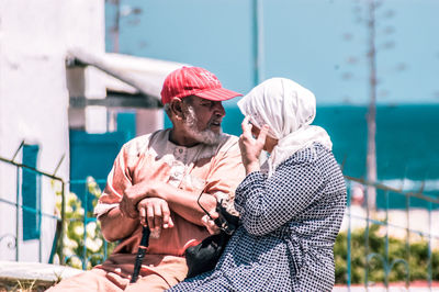 Man wearing hat outdoors