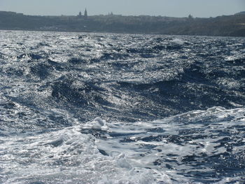 Aerial view of sea against sky