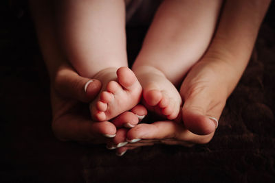 Close-up of baby feet