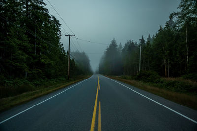 Empty road against sky