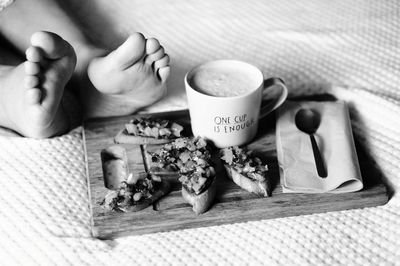 Healthy breakfast in bed