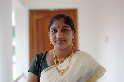 Portrait of woman wearing traditional clothing