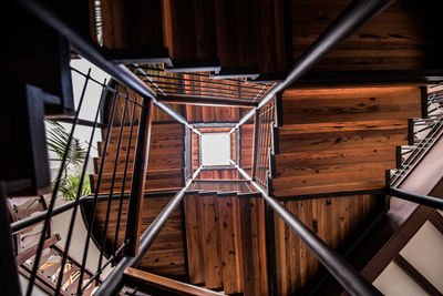 High angle view of empty staircase in building