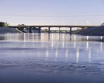 Bridge over river against clear sky