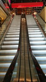 Low angle view of escalator