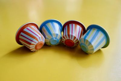 Close-up of toys on table