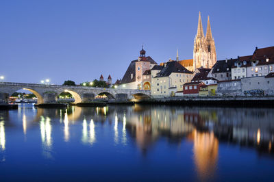 Reflection of buildings in city