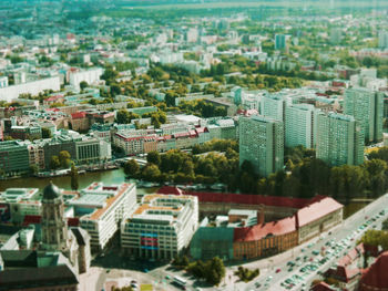 Tilt-shift image of cityscape