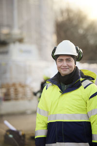 Male engineer at building site